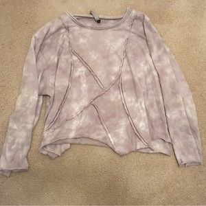 Cynthia Ashby long sleeve Lagenlook sweatshirt tie dyed lavender. Size L-XL.
